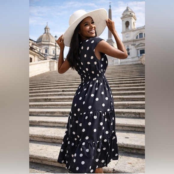 Nicole Miller New York Dresses & Skirts - NICOLE MILLER NEW YORK Cotton Lux Polka Dot Maxi Dress